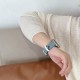 Blue denim contrasting leather smart watch strap