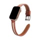 Canvas and leather color-blocked narrow smartwatch strap