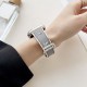 Hollow-out butterfly pattern contrast-colored leather watchband
