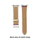 Creative denim patchwork contrast-colored leather watchband