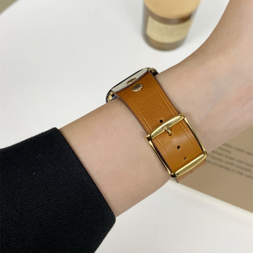 Decorative leather rivet decoration casual leather watch strap