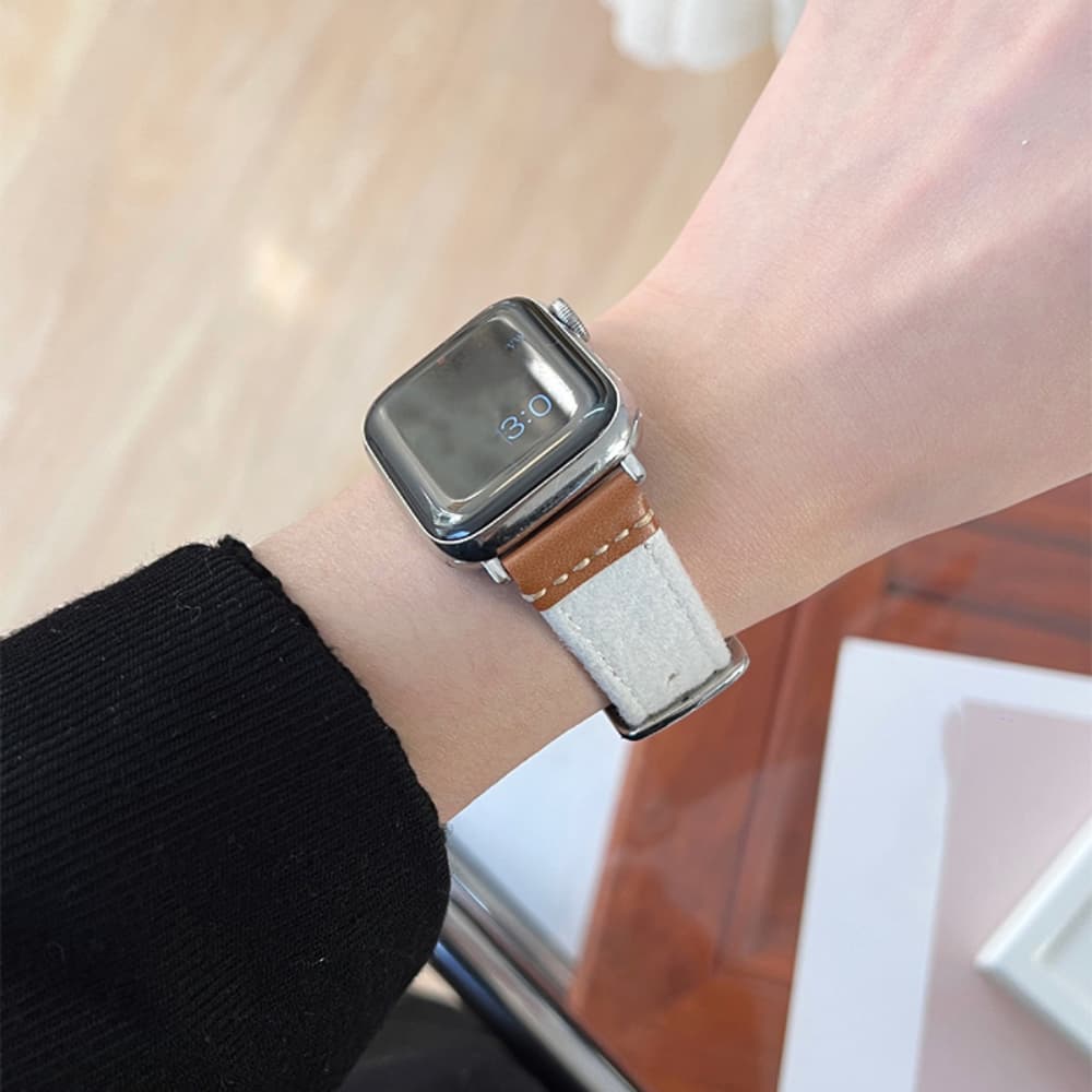 Cashmere Maillard Color Solid Color Simple Leather Strap