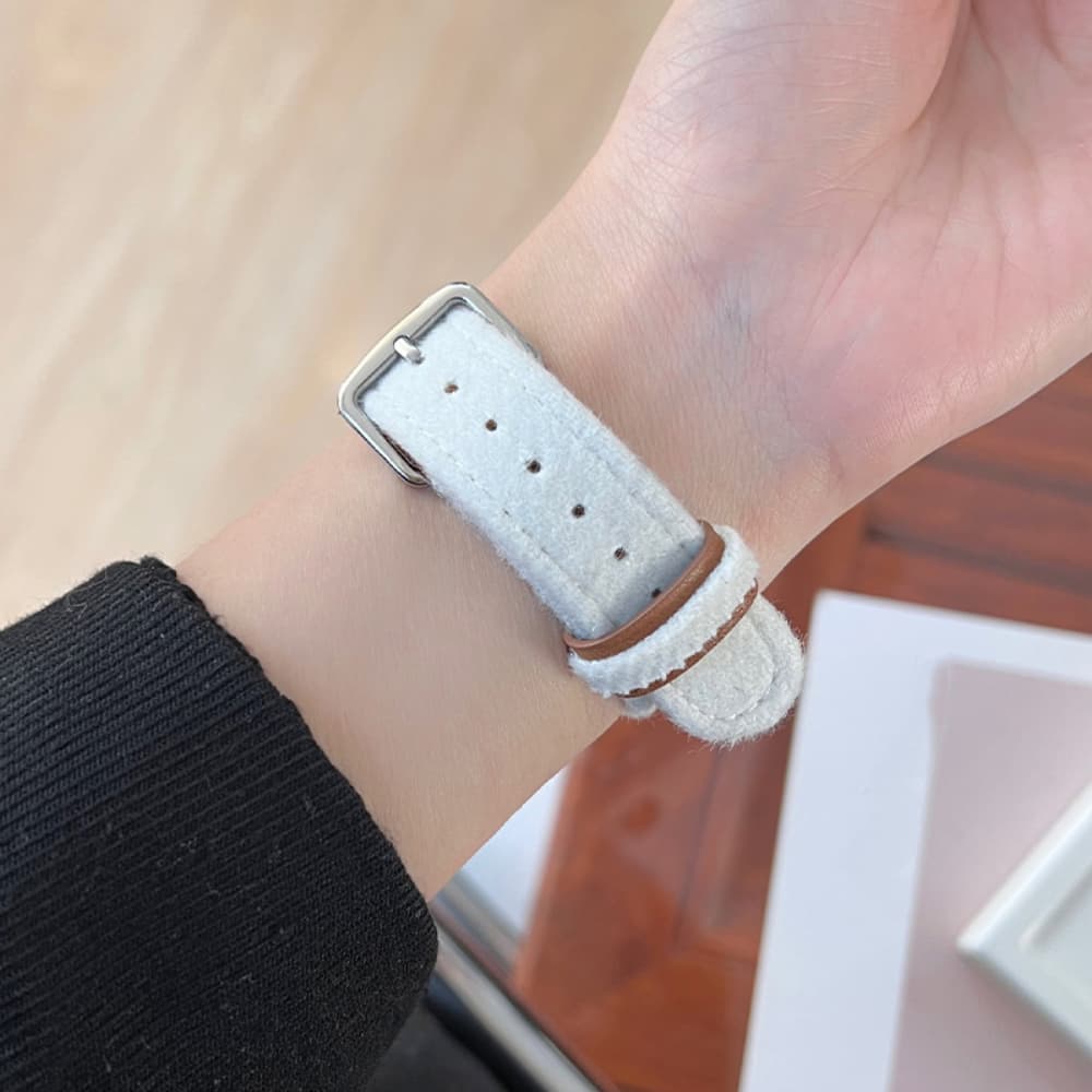 Cashmere Maillard Color Solid Color Simple Leather Strap