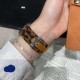 Leopard print spliced leather square corner creative watch strap