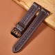New solid color leather colored stitched watch strap