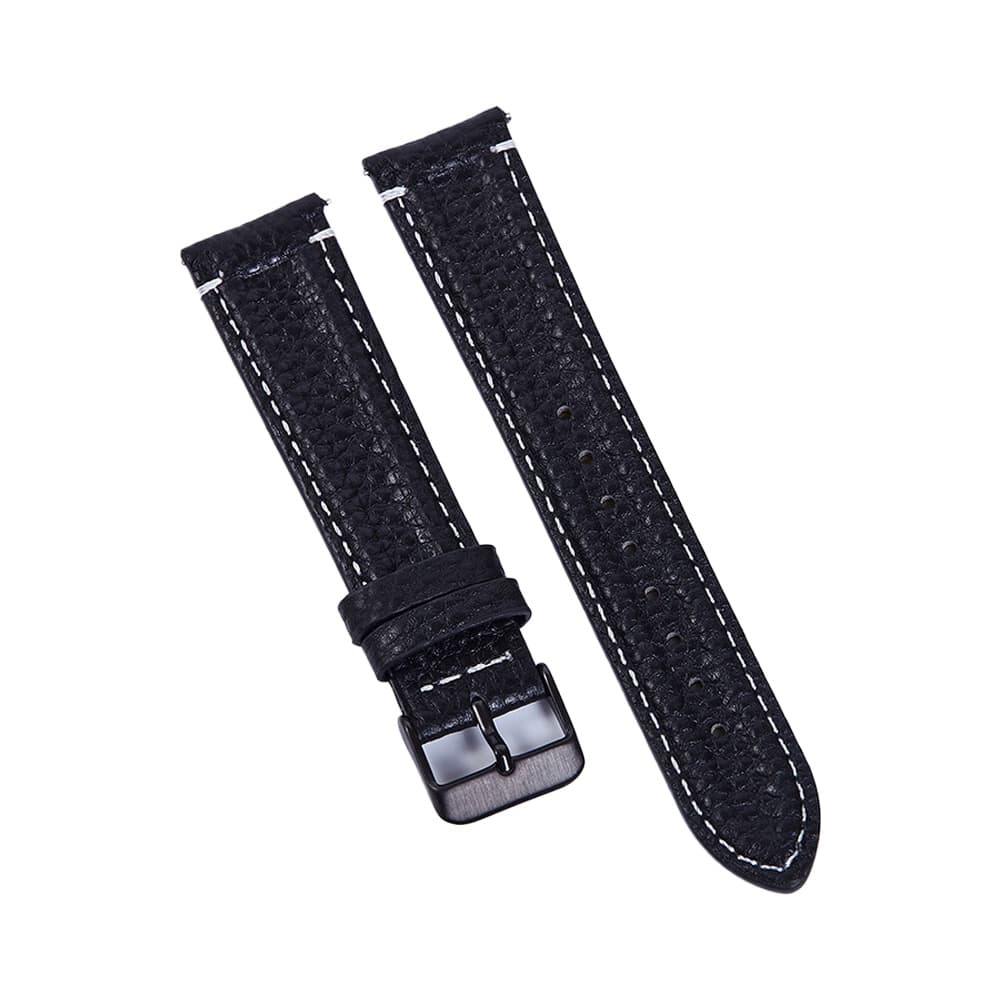 New solid color leather colored stitched watch strap