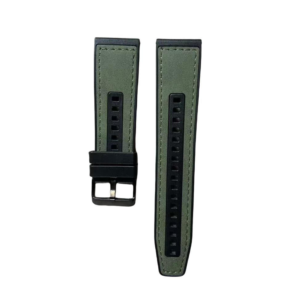 Silicone leather black buckle business watch strap