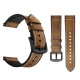 Silicone leather with white stitching and black buckle business watch strap