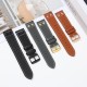 Double rivet decoration solid color leather white stitching watch strap