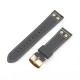 Double rivet decoration solid color leather white stitching watch strap