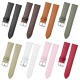 Plain weave needle buckle solid color leather minimalist watch strap