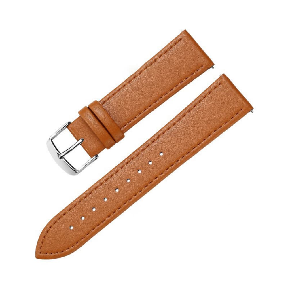 Plain weave needle buckle solid color leather minimalist watch strap