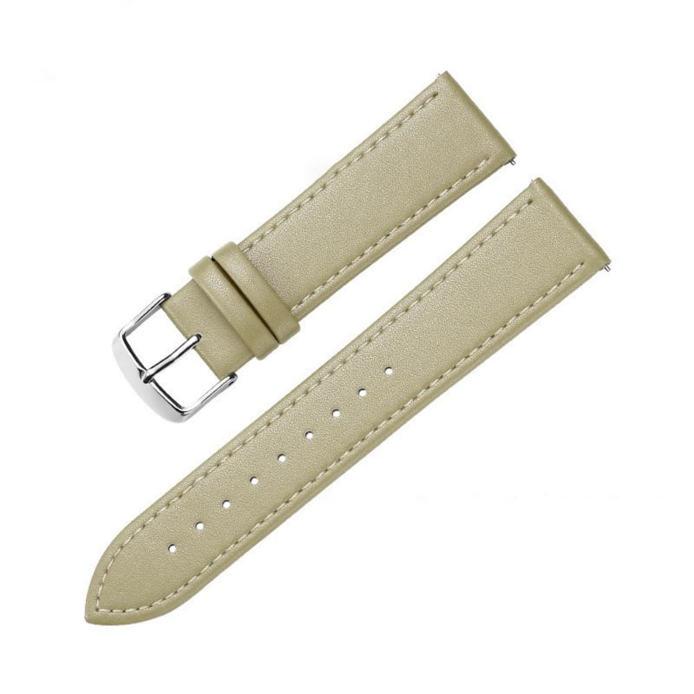 Plain weave needle buckle solid color leather minimalist watch strap