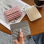 7-card portable faux leather card holder with diamond pattern