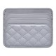 7-card portable faux leather card holder with diamond pattern