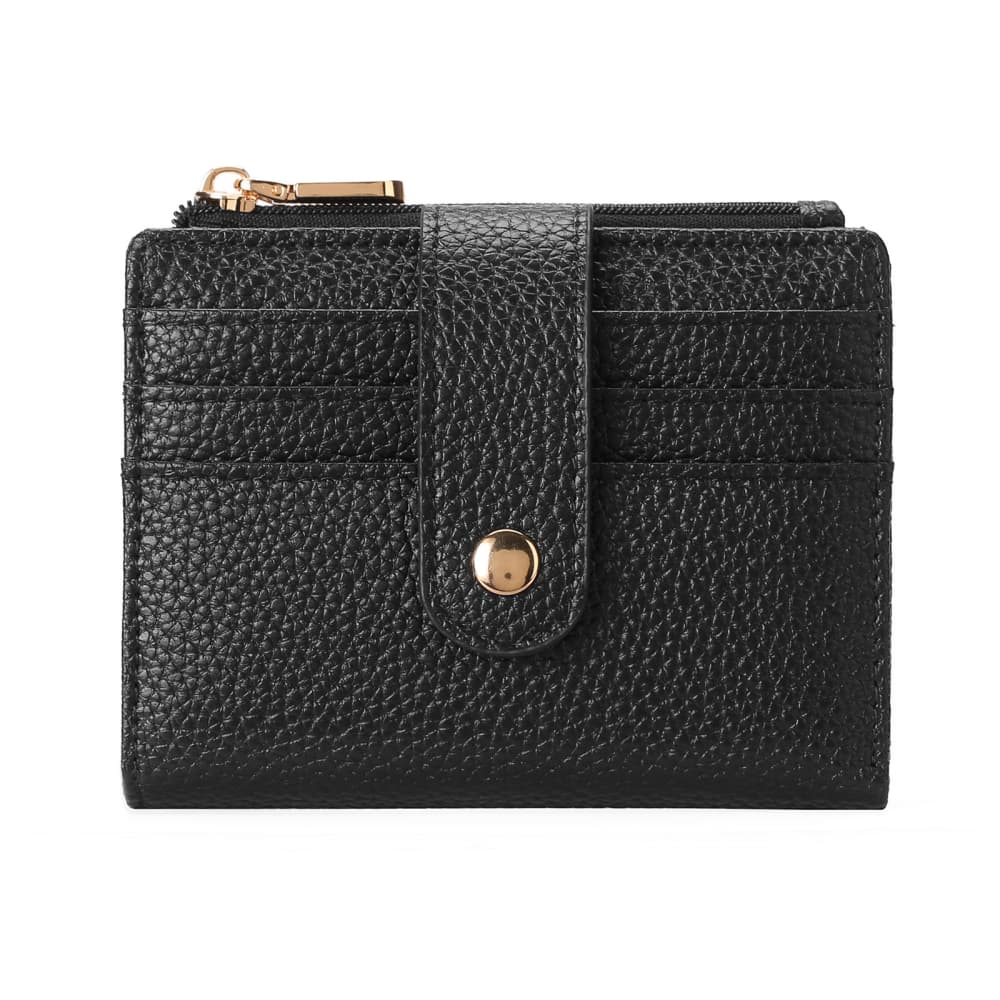 Folding wallet with multiple card slots, made of artificial leather card holder