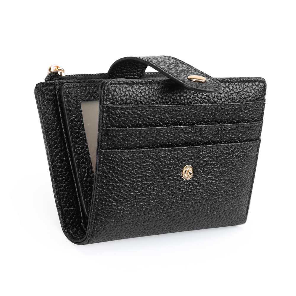 Folding wallet with multiple card slots, made of artificial leather card holder