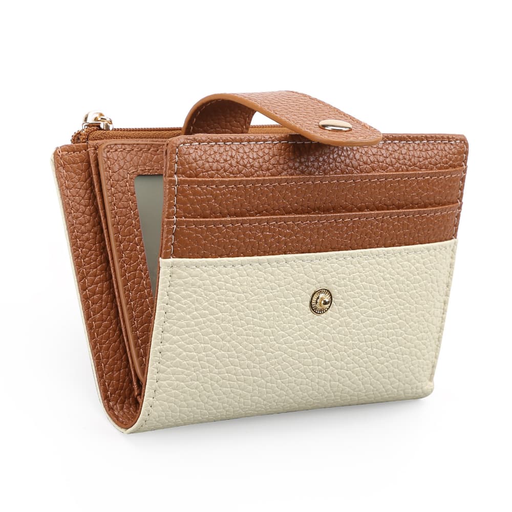 Folding wallet with multiple card slots, made of artificial leather card holder