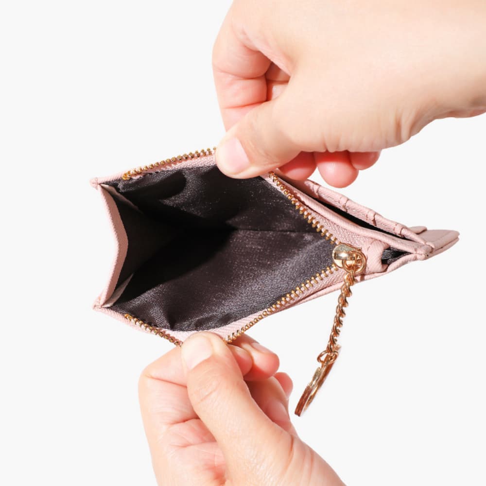 Zipper change slot multiple card slots solid color portable card bag