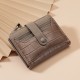 Crocodile Pattern Side Zipper Wallet Style Artificial Leather Card Bag