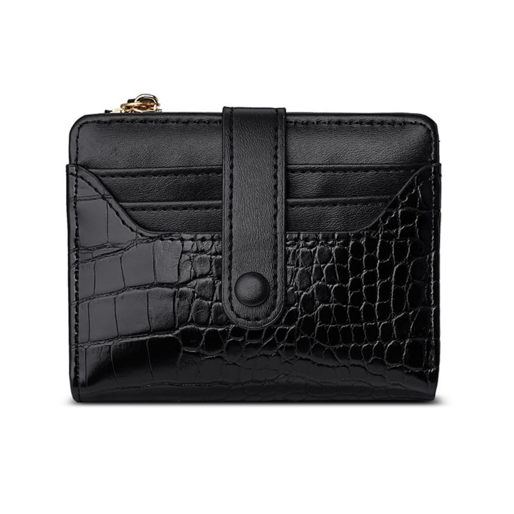 Crocodile Pattern Side Zipper Wallet Style Artificial Leather Card Bag