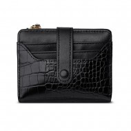 Crocodile Pattern Side Zipper Wallet Style Artificial Leather Card Bag