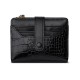 Crocodile Pattern Side Zipper Wallet Style Artificial Leather Card Bag