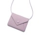 Crossbody envelope shaped solid color leather card bag