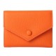 Three fold envelope shaped multi slot solid color leather card bag