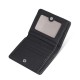 Folding solid color artificial leather card bag with loose change coin bag