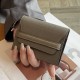 Organ style three fold solid color artificial leather card bag
