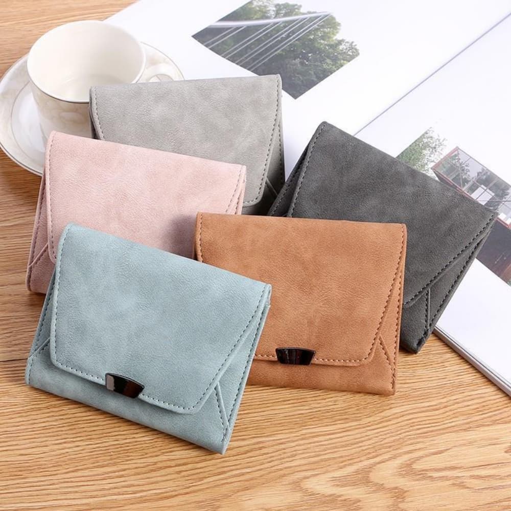 Velvet surface three fold multi card slot card bag