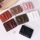 Fold shaped solid color leather folding card bag