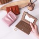 Fold shaped solid color leather folding card bag