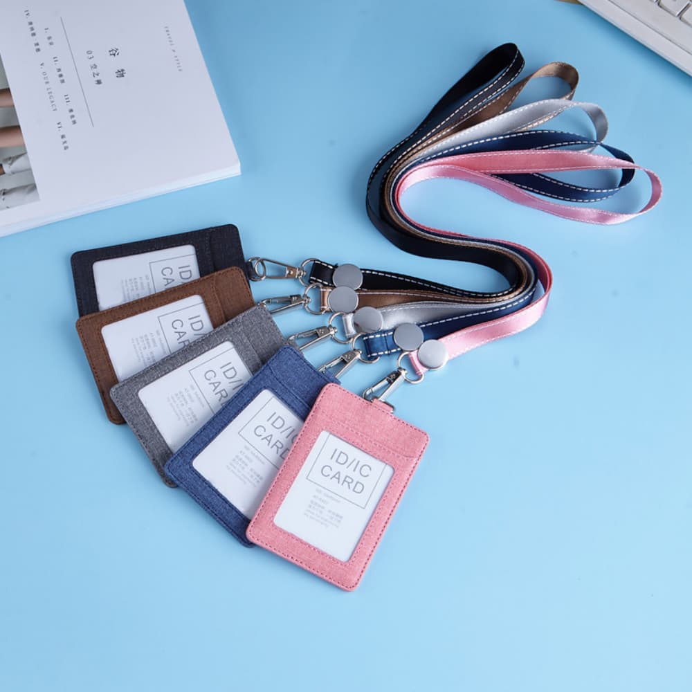 Double line rope cloth pattern work permit card holder