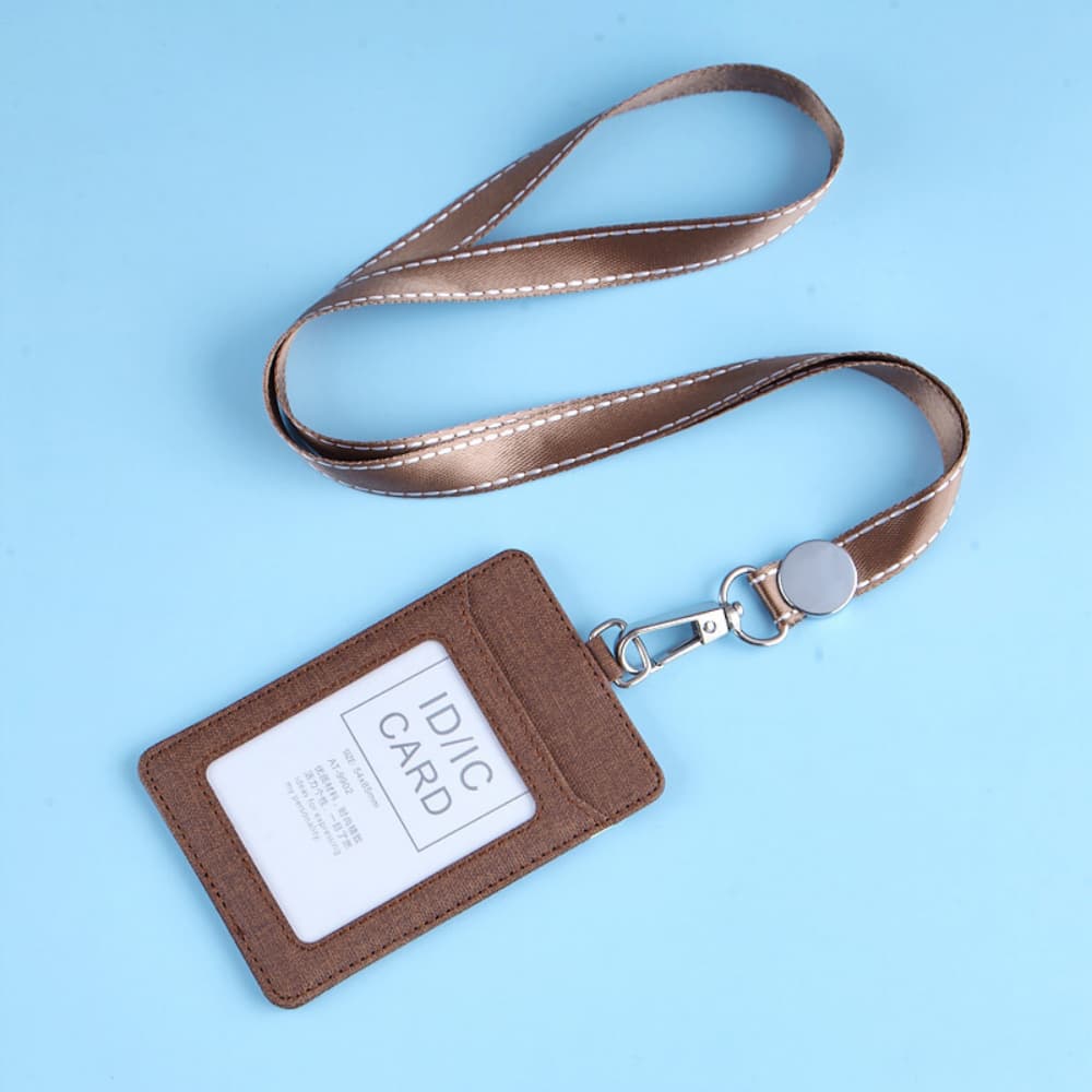 Double line rope cloth pattern work permit card holder