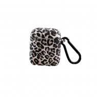 Black leopard print soft silicone buckle headphone case