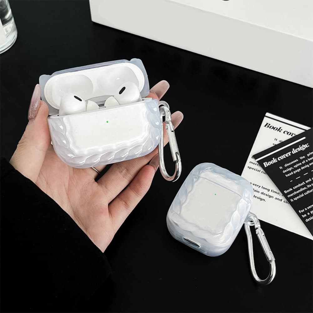 Fried Dough Twists shape frame transparent fall proof headphone case