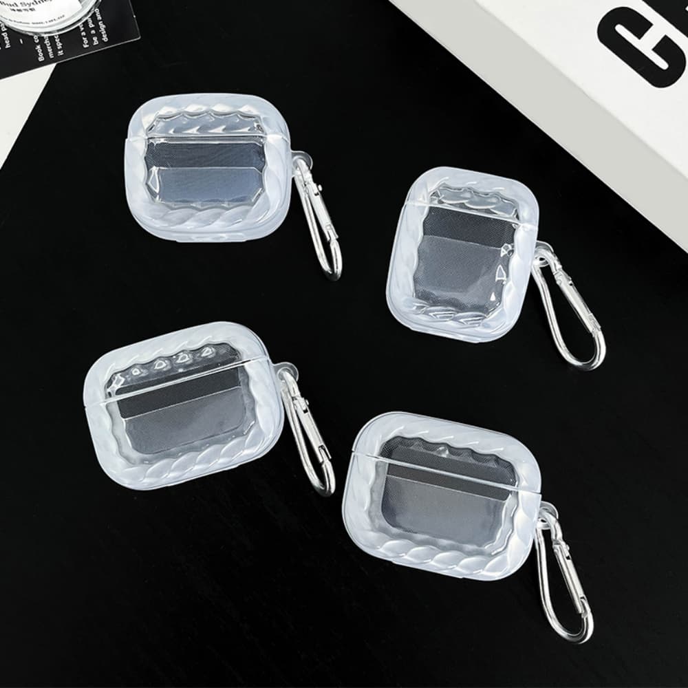 Fried Dough Twists shape frame transparent fall proof headphone case