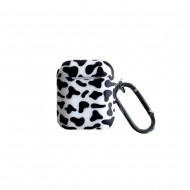 Cow patterned soft silicone buckle earphone case