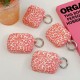 Pink leopard print soft silicone buckle headphone case