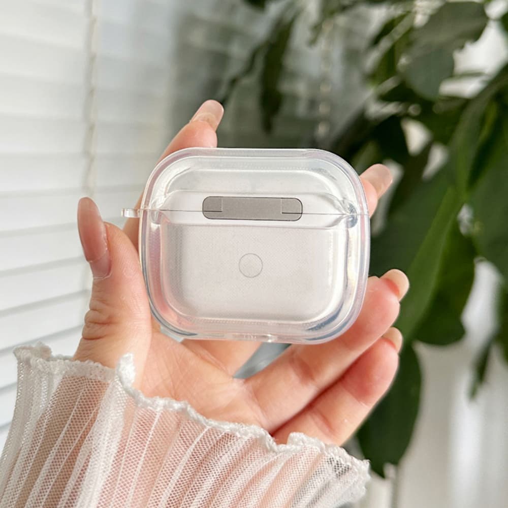 Thick transparent TPU anti drop buckle wireless headphone case