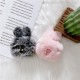 Cute plush rabbit ear winter anti drop earphone case