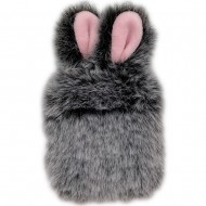Cute plush rabbit ear winter anti drop earphone case