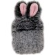 Cute plush rabbit ear winter anti drop earphone case