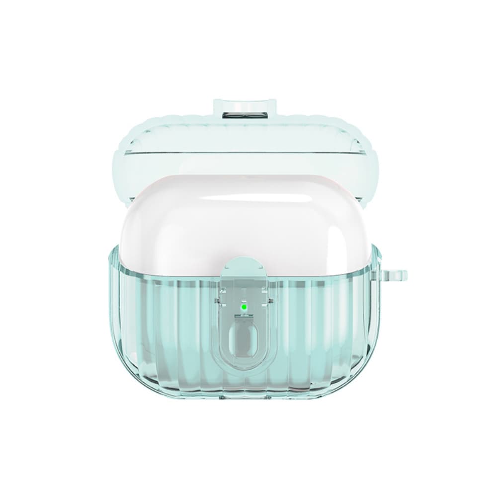 Vertical shell shaped buckle transparent headphone case