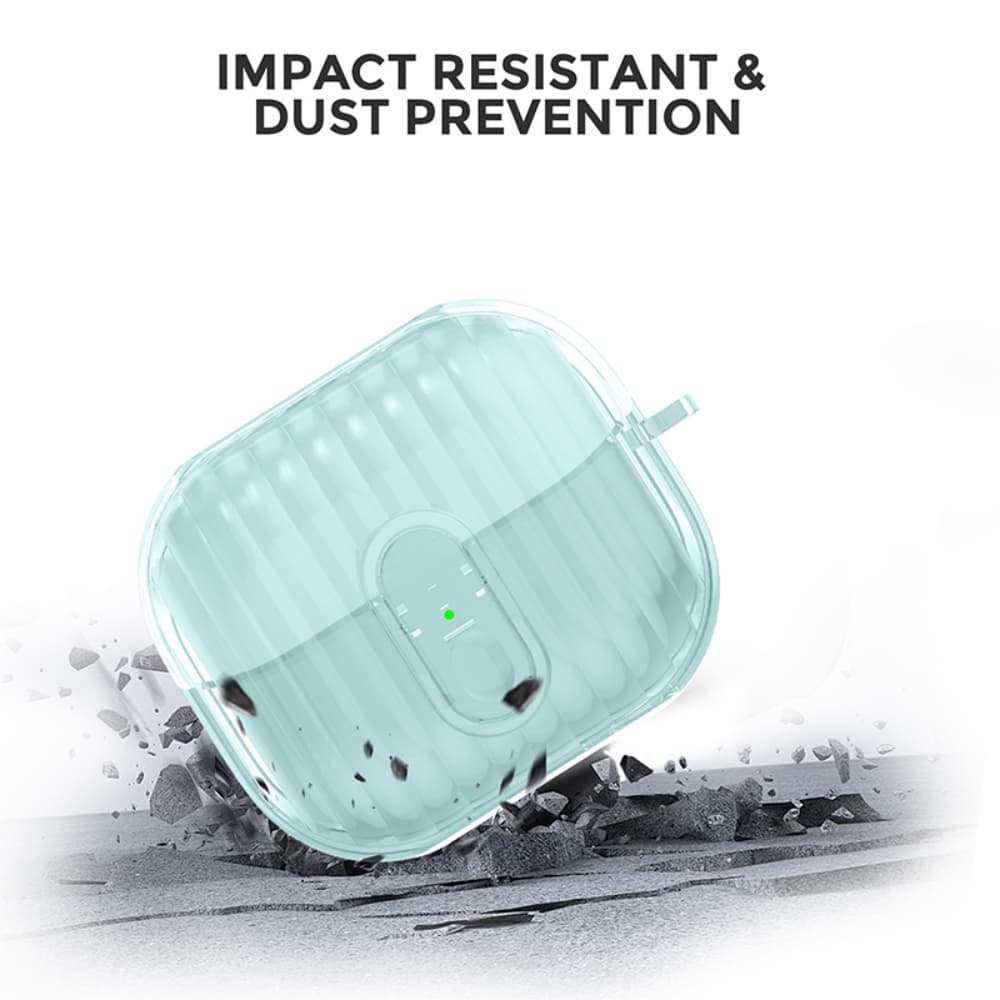 Vertical shell shaped buckle transparent headphone case