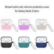 Solid color soft silicone anti slip buckle headphone case with diagonal pattern