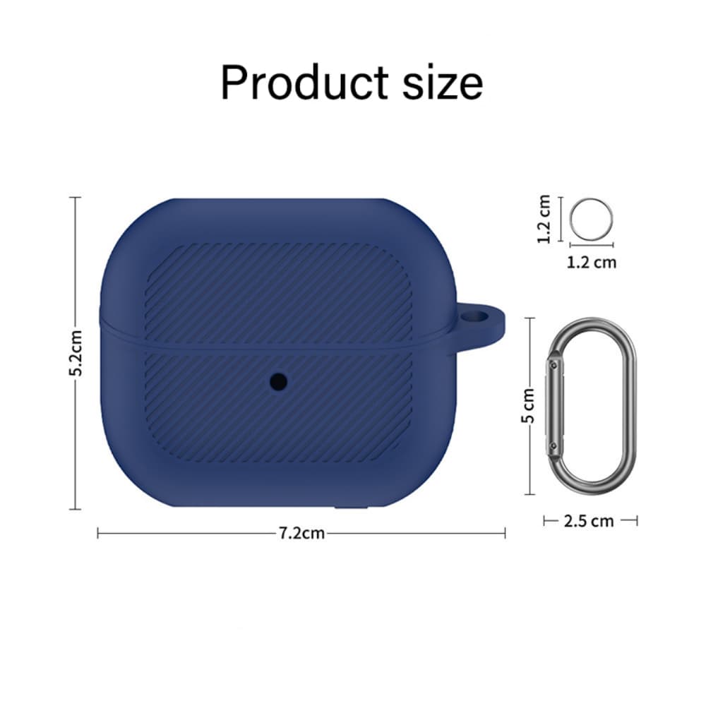Solid color soft silicone anti slip buckle headphone case with diagonal pattern