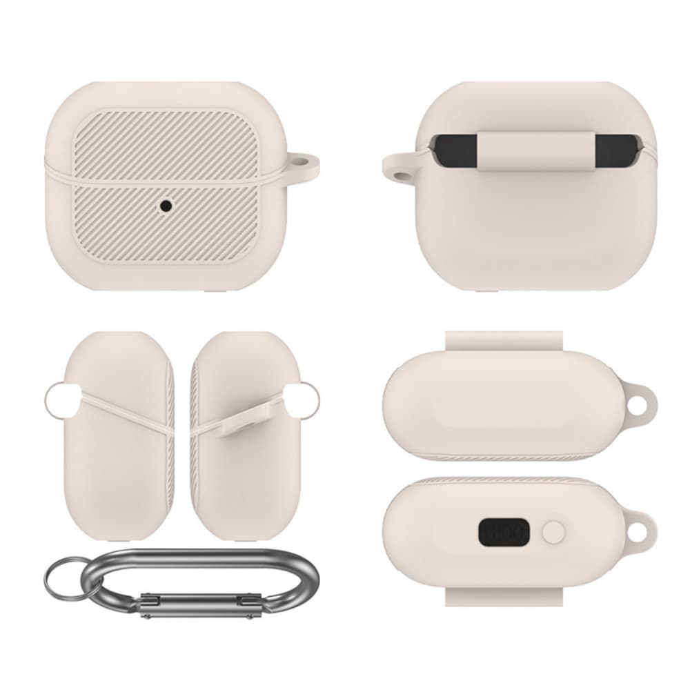 Solid color soft silicone anti slip buckle headphone case with diagonal pattern